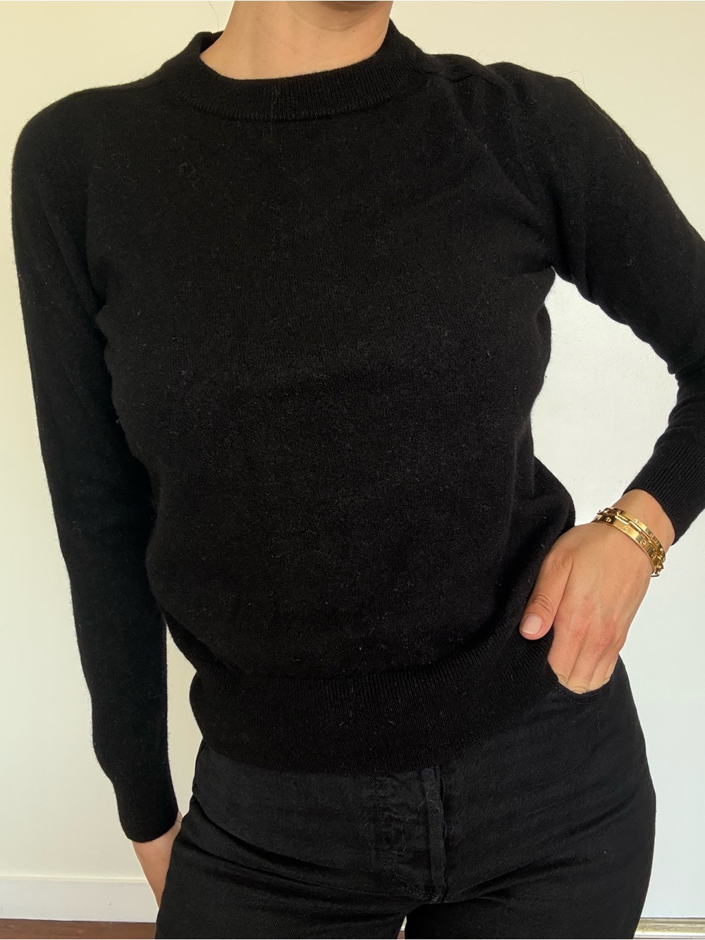 Massimo Dutti Black Crewneck Sweater